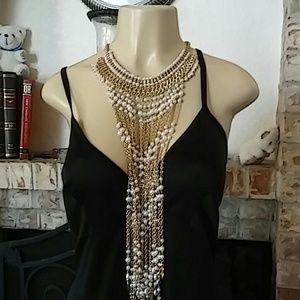 Be Bold beads & pearl necklace